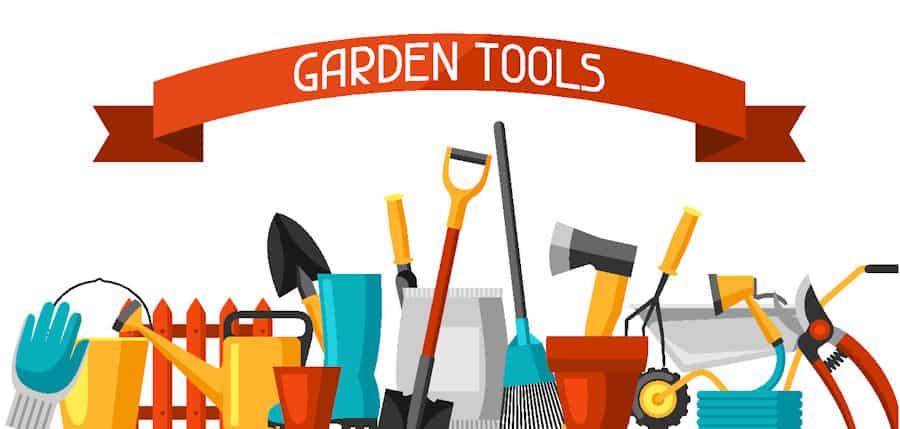 A Drawing of Various Tools Used For Gardening