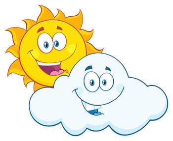gardening partial sun Cartoon Sun Behind Cloud Symbolizing Partial Sun