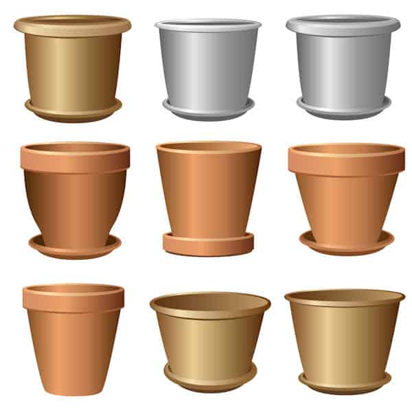 Nine tapered plant pots - why are plant pots